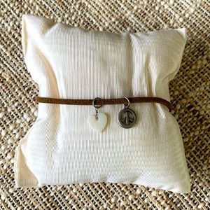 Peace Love Vintage Leather Bracelet